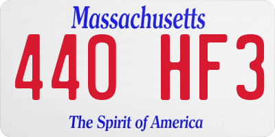 MA license plate 440HF3