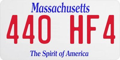 MA license plate 440HF4