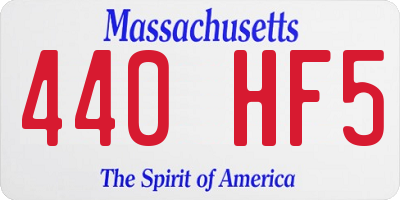 MA license plate 440HF5