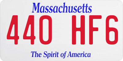 MA license plate 440HF6