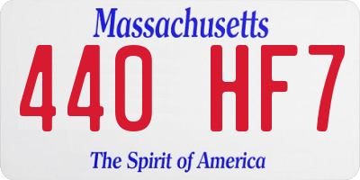 MA license plate 440HF7