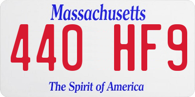 MA license plate 440HF9