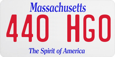 MA license plate 440HG0