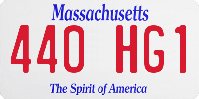 MA license plate 440HG1