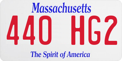 MA license plate 440HG2