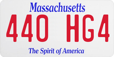 MA license plate 440HG4