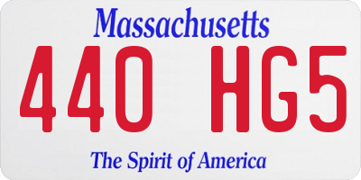 MA license plate 440HG5