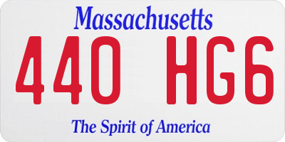 MA license plate 440HG6