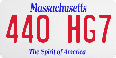 MA license plate 440HG7