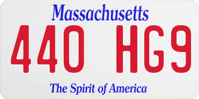 MA license plate 440HG9