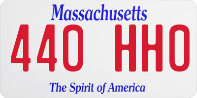 MA license plate 440HH0