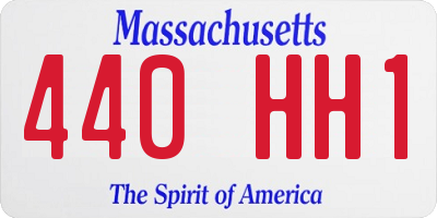 MA license plate 440HH1