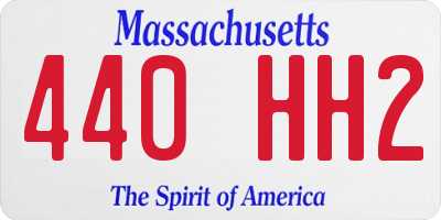 MA license plate 440HH2