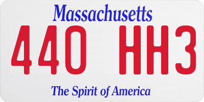 MA license plate 440HH3