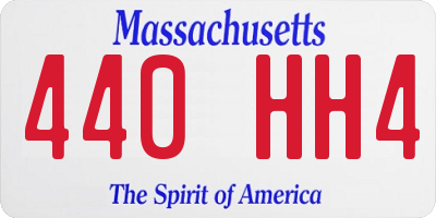MA license plate 440HH4