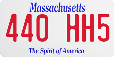 MA license plate 440HH5