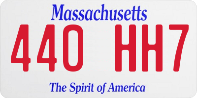 MA license plate 440HH7