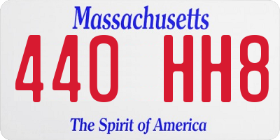 MA license plate 440HH8
