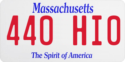 MA license plate 440HI0