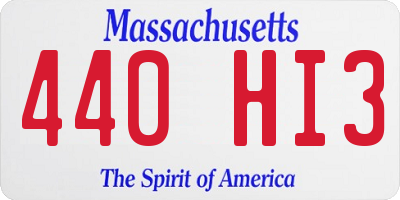 MA license plate 440HI3