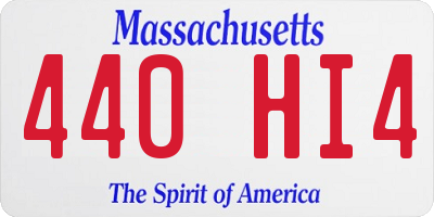 MA license plate 440HI4