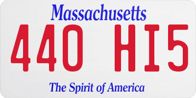 MA license plate 440HI5