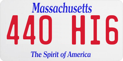 MA license plate 440HI6