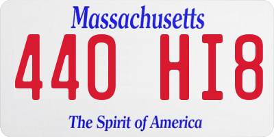 MA license plate 440HI8