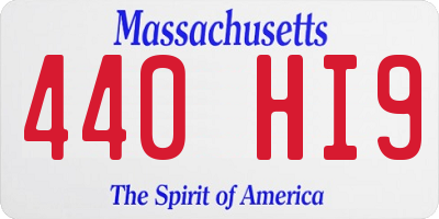MA license plate 440HI9