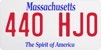 MA license plate 440HJ0