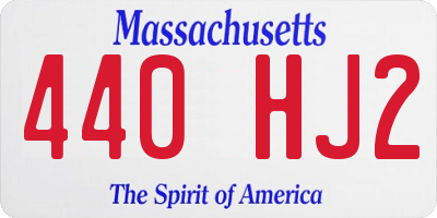MA license plate 440HJ2