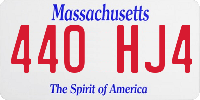 MA license plate 440HJ4