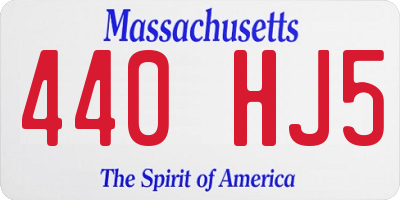 MA license plate 440HJ5
