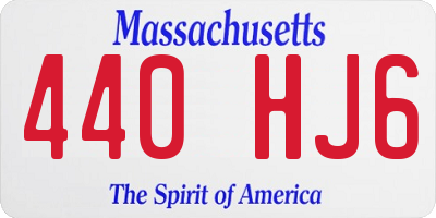 MA license plate 440HJ6