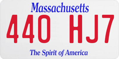MA license plate 440HJ7