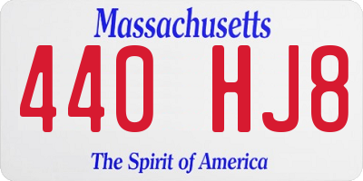MA license plate 440HJ8
