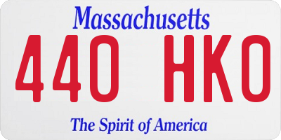 MA license plate 440HK0