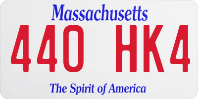 MA license plate 440HK4