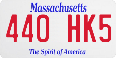 MA license plate 440HK5