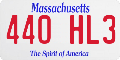 MA license plate 440HL3