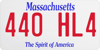 MA license plate 440HL4