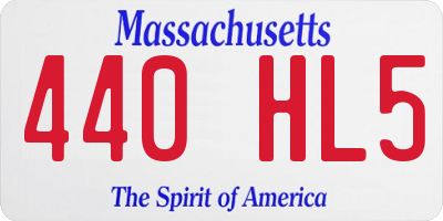 MA license plate 440HL5