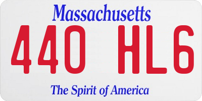 MA license plate 440HL6