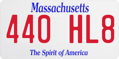 MA license plate 440HL8