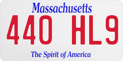 MA license plate 440HL9