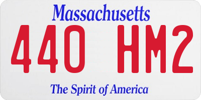 MA license plate 440HM2