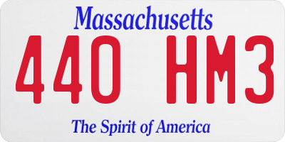 MA license plate 440HM3