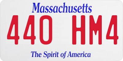 MA license plate 440HM4