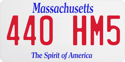 MA license plate 440HM5
