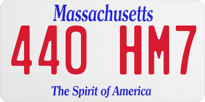 MA license plate 440HM7